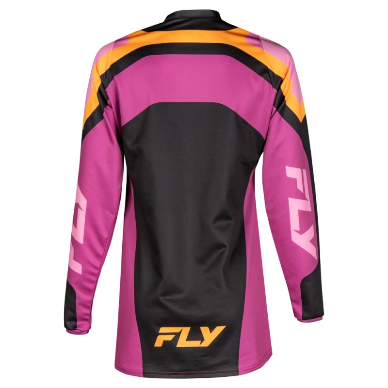 Fly Racing 2025 F-16 MX Jersey Womans Black Mauve/Yellow