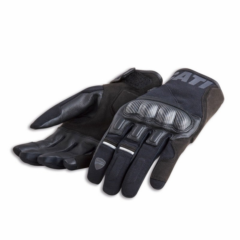 Ducati Company C2 Fabric-Leather Gloves Black