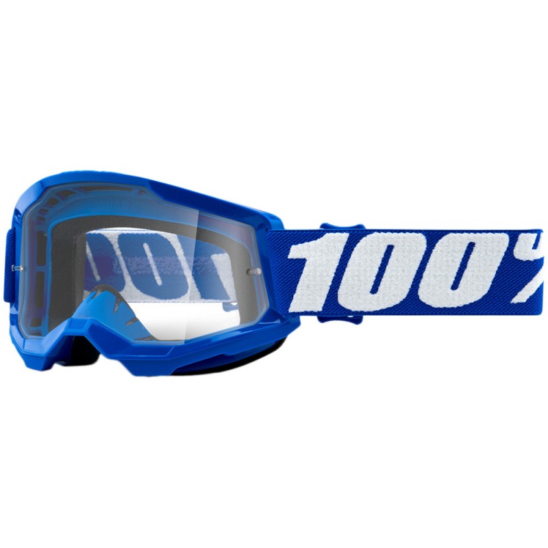 100% Strata 2 Youth Goggle Blue + Clear Lens