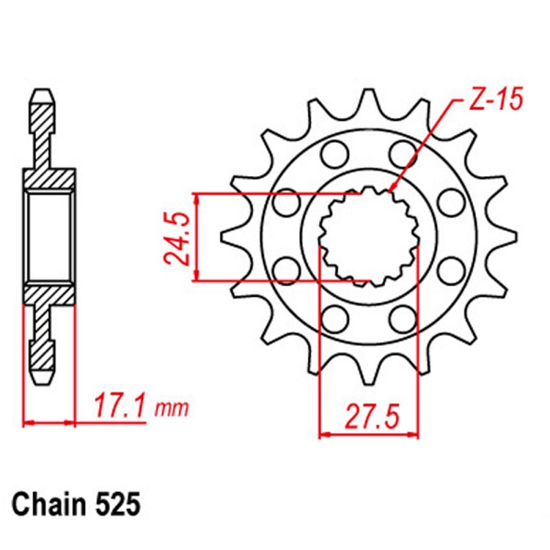 RK Front Steel Sprocket (525)