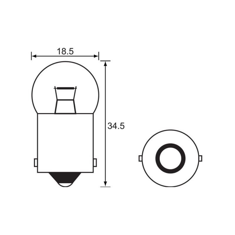 Bulb - Indicator -  12V 10W BA15S A1945