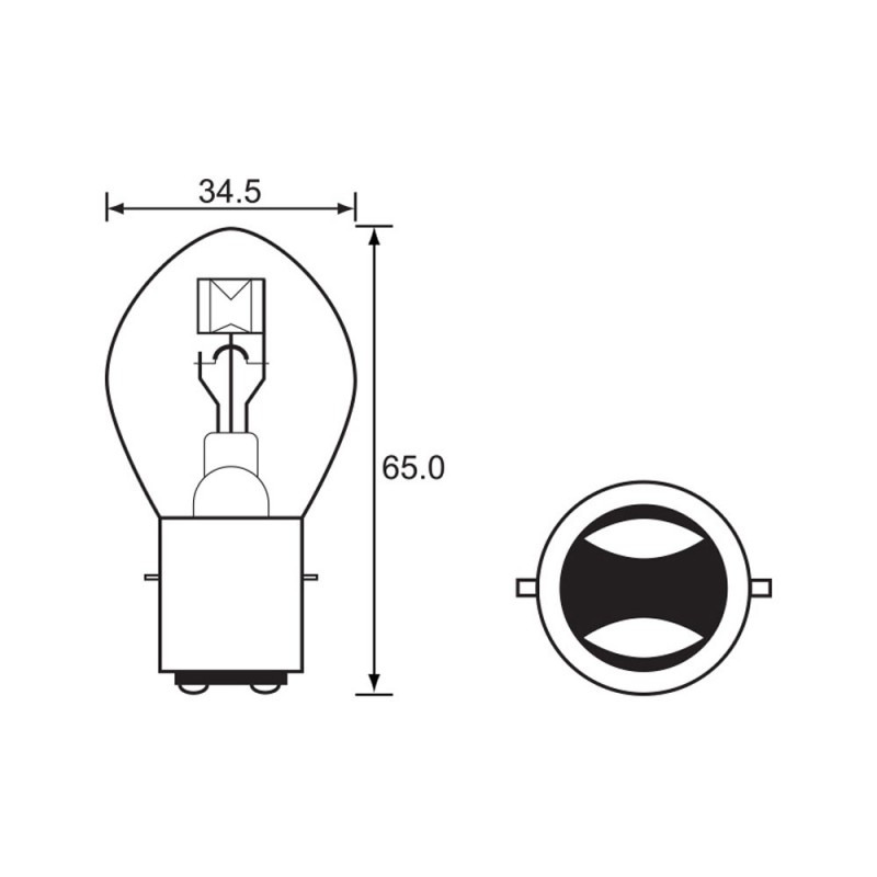 Bulb - Headlight -  6V 35/35W BA20D A3728