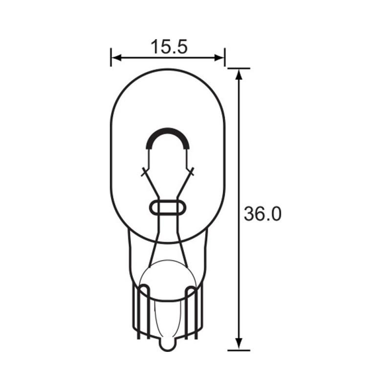Bulb - Wedge Type - 12V 16W W16W GE921