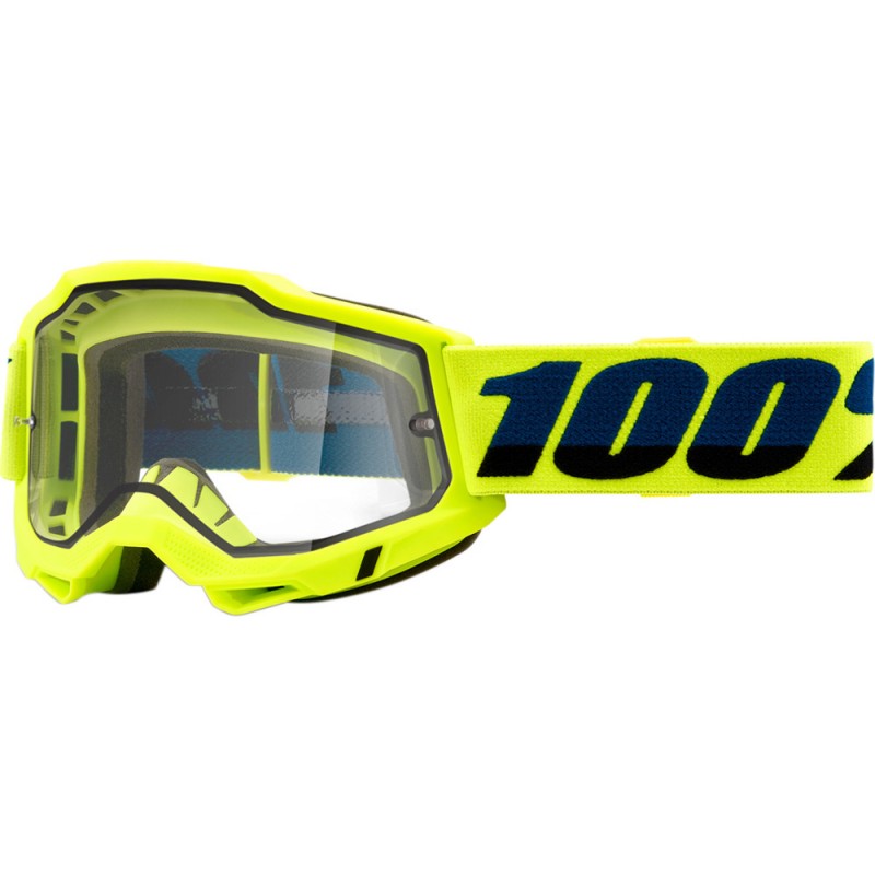 100% Accuri 2 Enduro Moto Goggle Yellow + Clear Lens