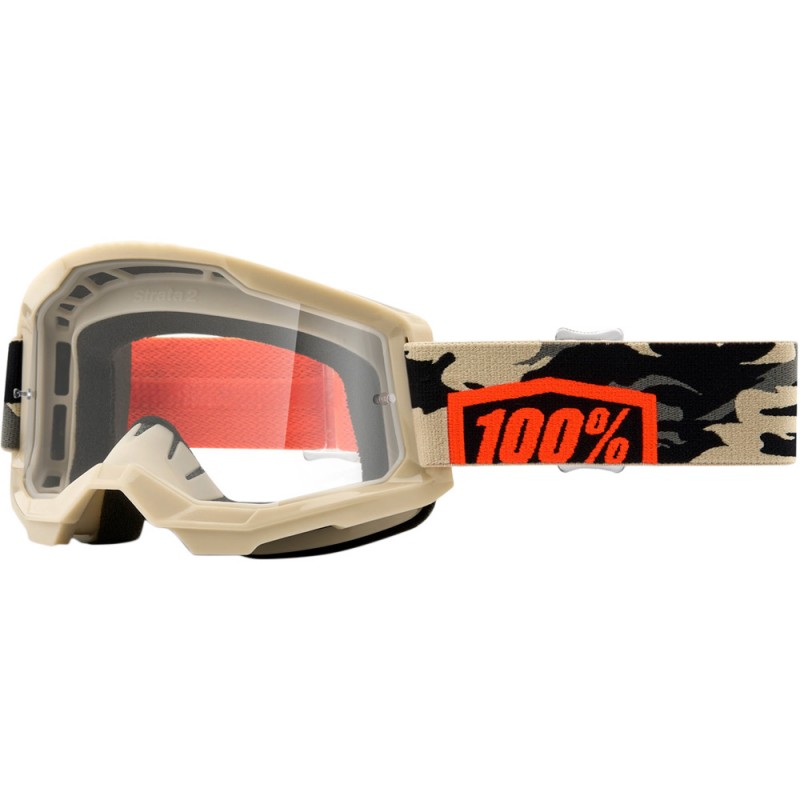100% Strata 2 Goggle Kombat + Clear Lens