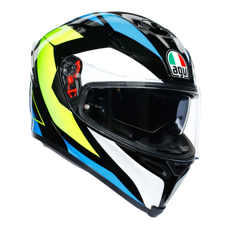 AGV K5 S Helmet Core Black/Cyan/Yellow Fluro