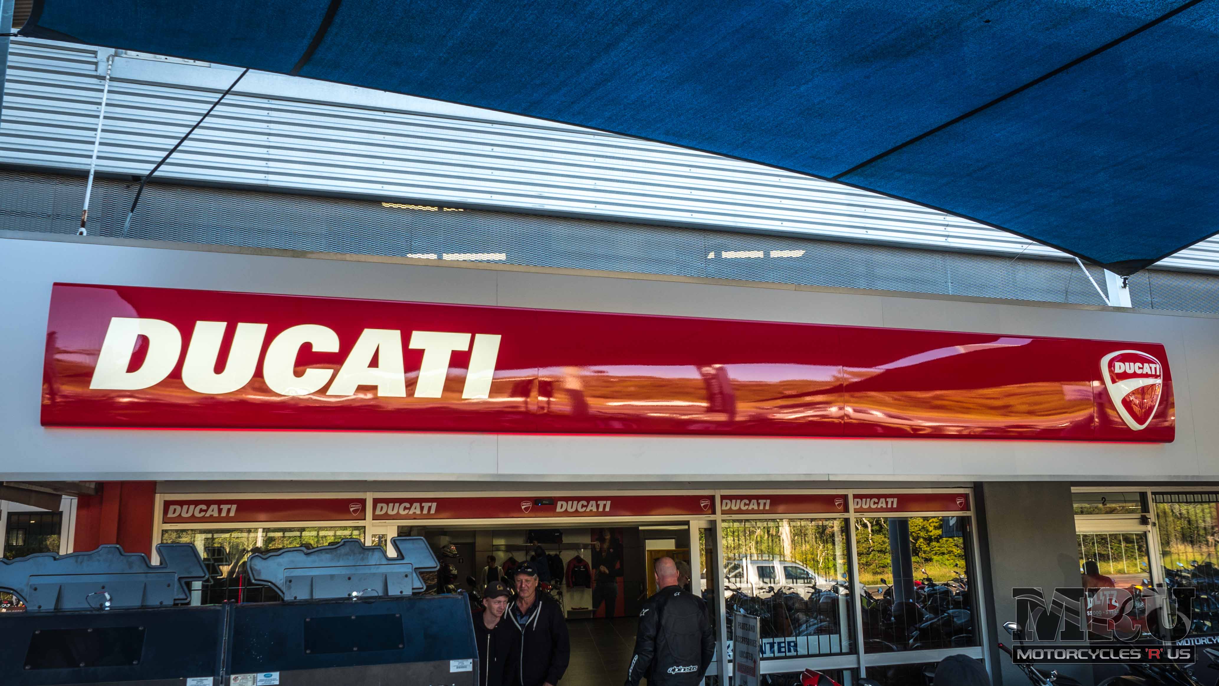 Backlit sign is active.